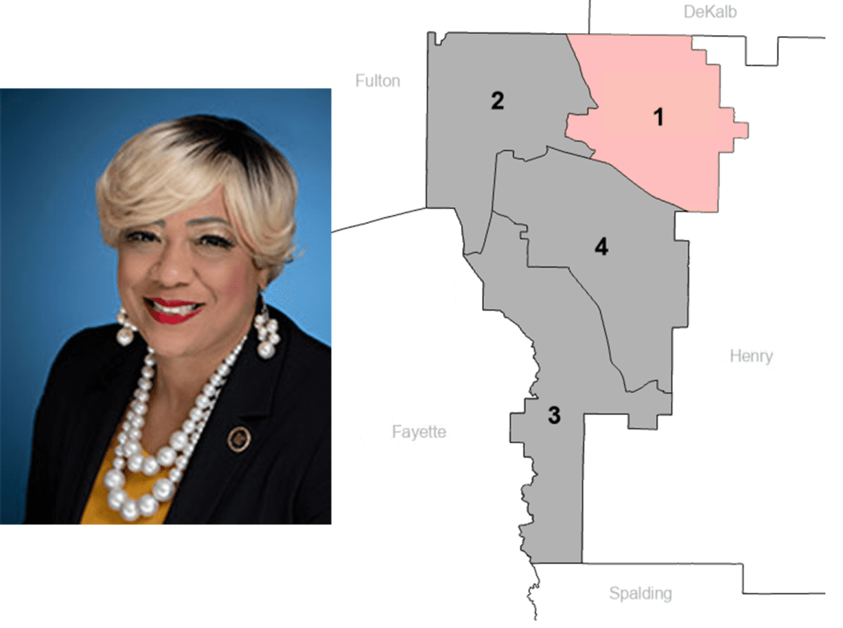 Commissioner Dr. Alieka Anderson and District Map
