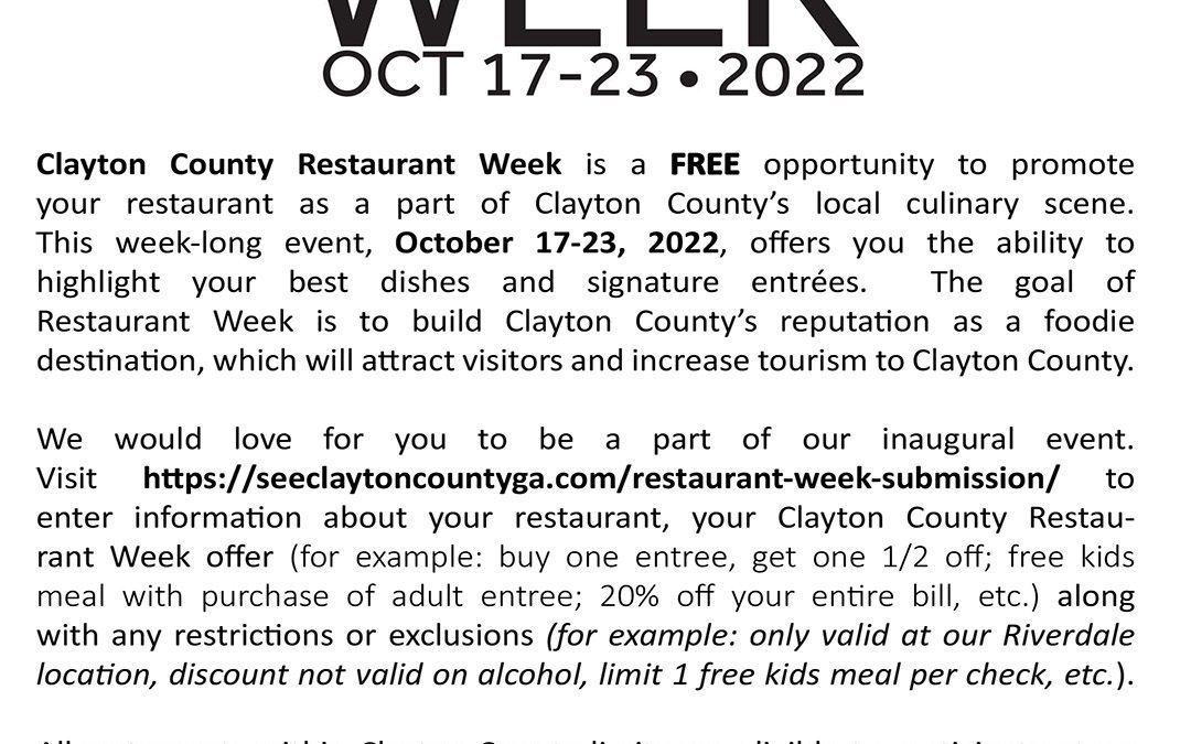 Clayton County Restaurant Week