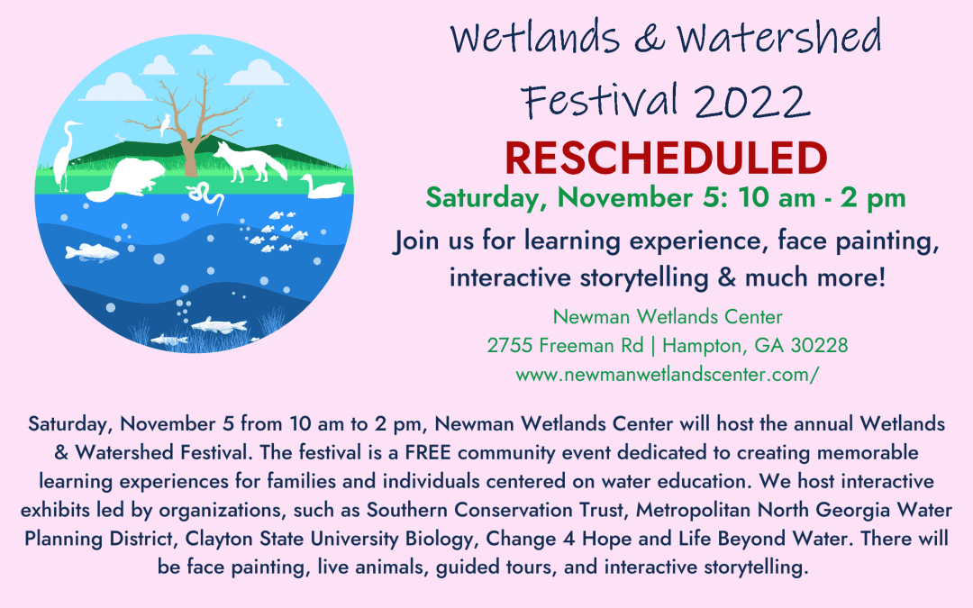 Clayton County Water Authority Wetland and Watershed Festival 2022 – Rescheduled