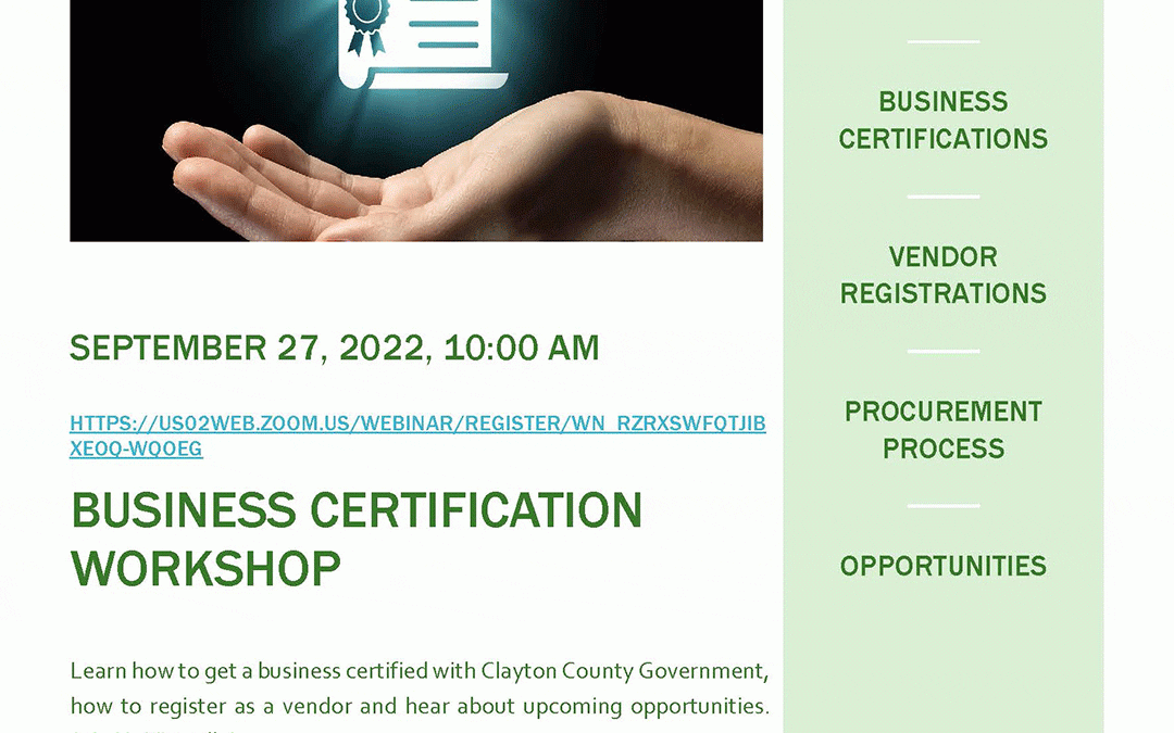 Business Certification Workshop