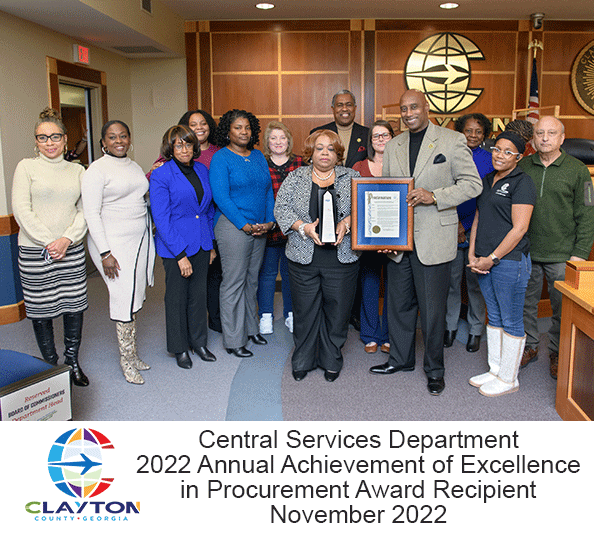 Clayton County Board of Commissioners Recognizes Award Winning Clayton County Central Services Department