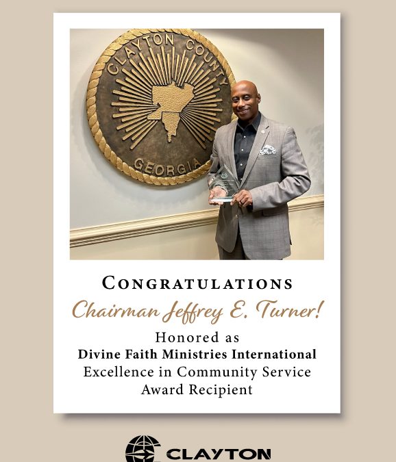 Congratulations Chairman Jeffrey Turner Community Service Award Recipient