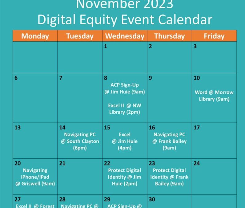 Digital Equity Event Calendar