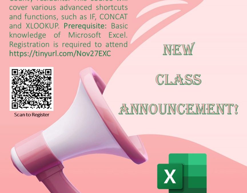 November 27, 2023 Microsoft Excel II Training