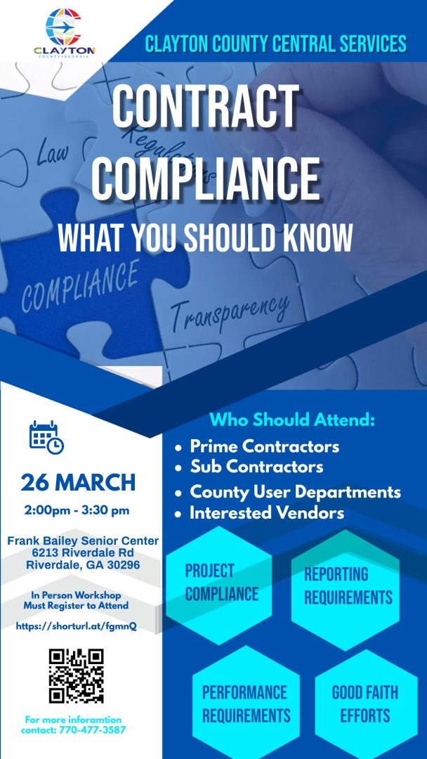 Clayton County Compliance workshop flyer