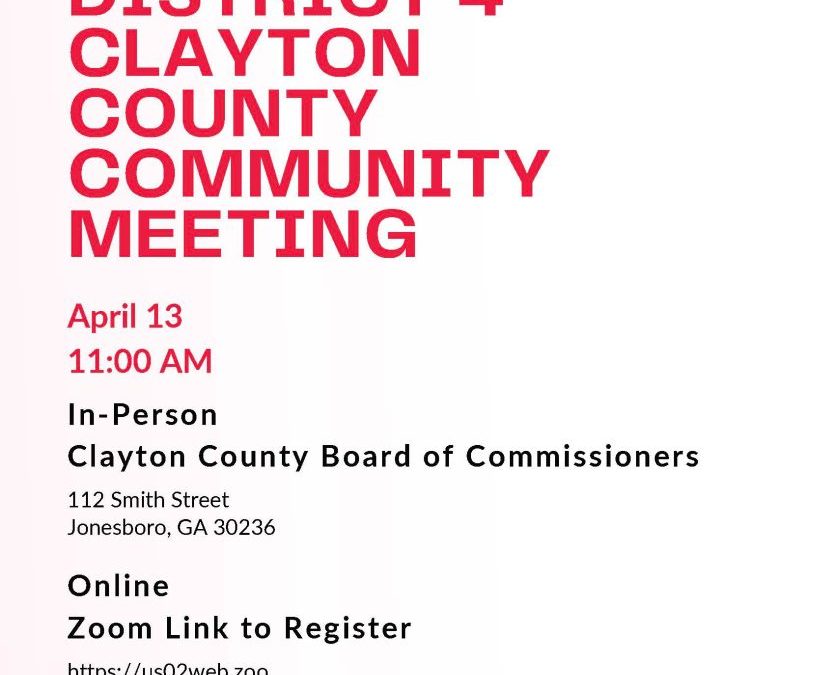 Commissioner DeMont Davis’s District 4 Community Town Hall Meeting