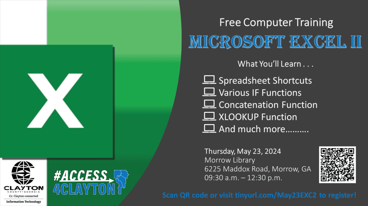 Microsoft Excel II Event Flyer